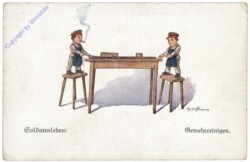 Soldatenleben! Gewehrreinigen.
