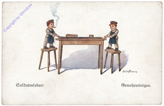 ak143837 Soldatenleben! Gewehrreinigen.