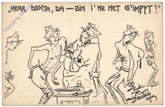 ak143899 Nr 24 - "Herr Dokta, da - bin i' no net g'impft!"