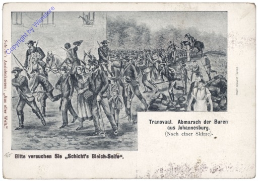 Transvaal. Abmarsch der Buren aus Johannesburg