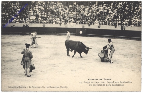 Corrida de toros, Juego de capa pour l'appel aux banderilles ou preparando para banderillas