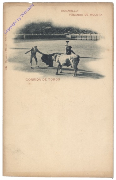 Corrida de toros, Bonarillo pasando de muleta