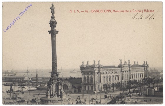 Barcelona, Monumento a Colon y Aduana