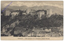 Granada, Vista general de la Alhambra y Sierra Nevada