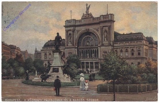 Budapest, Der Zentralbahnhof und Denkmal des Ministers Baross