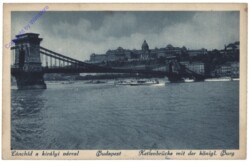 ak145518 Budapest, Kettenbrücke mit kgl. Burg