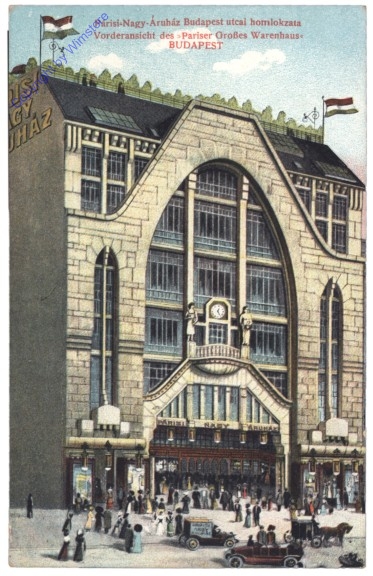 Budapest, Vorderansicht des "Pariser Großes Warenhaus"