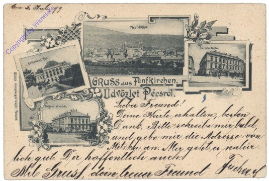 Pécs, Gruss aus Fünfkirchen