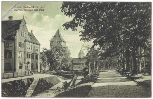 Sibiu (Hermannstadt), Harteneckgasse mit Park