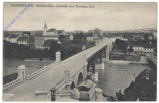Maribor (Marburg), Reichsbrücke (Ausblick vom Theresien-Hof)