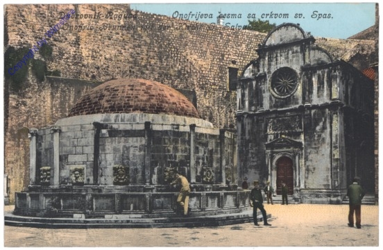 Dubrovnik, Onoffrio Brunnen mit der Kirche S. Salvator