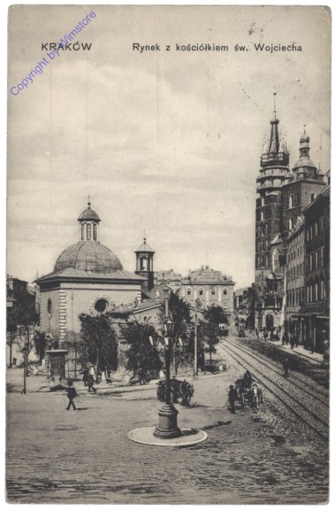 Krakow (Krakau), Rynek z kosciolkiem sw Wojciecha