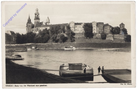 Krakow (Krakau), Burg von der Weichsel aus gesehen