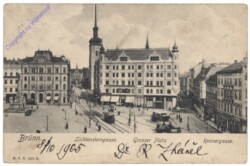 Brno (Brünn), Lichtensteingasse, Großer Platz, Rennergasse
