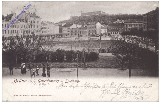Brno (Brünn), Getreidemarkt u. Spielberg