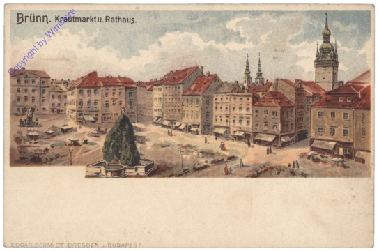 Brno (Brünn), Krautmarkt u. Rathaus
