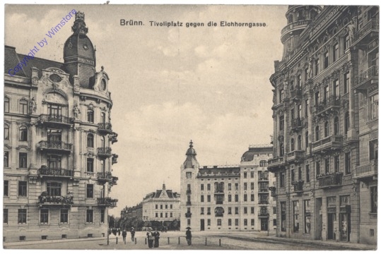 Brno (Brünn), Tivoliplatz gegen die Eichhorngasse