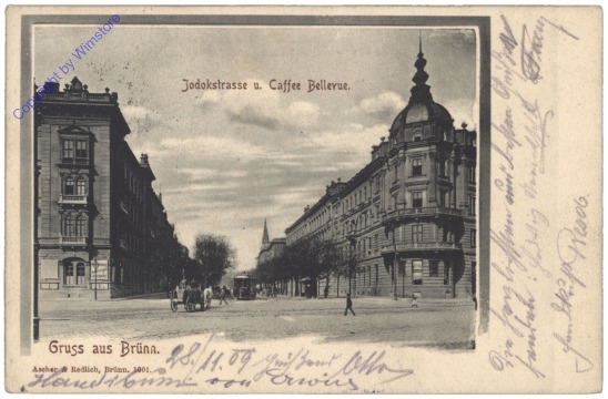 Brno (Brünn), Jodokstrasse u. Caffee Bellevue