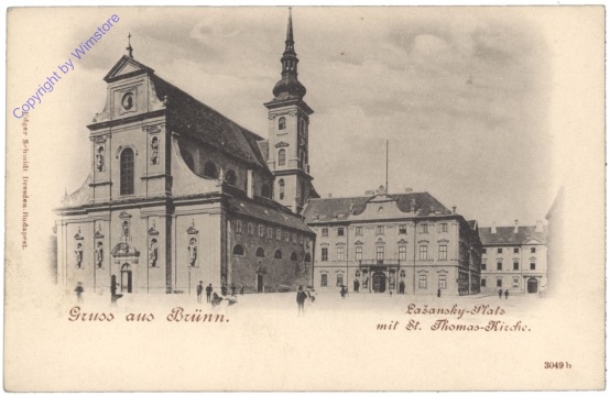 Brno (Brünn), Lazansky-Platz mit St. Thomas-Kirche