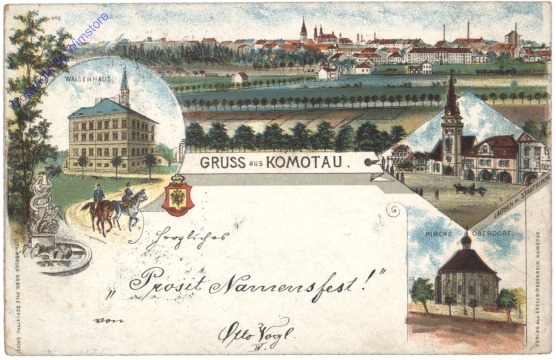 Chomutov, Gruss aus Komotau