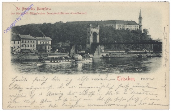 ak150033 Decin (Tetschen), An Bord des Dampfers