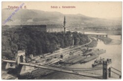 ak150052 Decin (Tetschen), Schloss und Kettenbrücke
