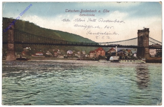 ak150059 Decin (Tetschen), Kettenbrücke