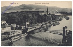 ak150064 Decin (Tetschen), Schloss und Kettenbrücke