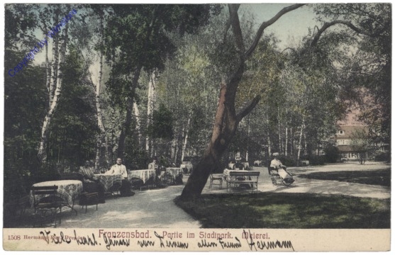 Frantiskovy Lazne (Franzensbad), Partie im Stadtpark, Meierei