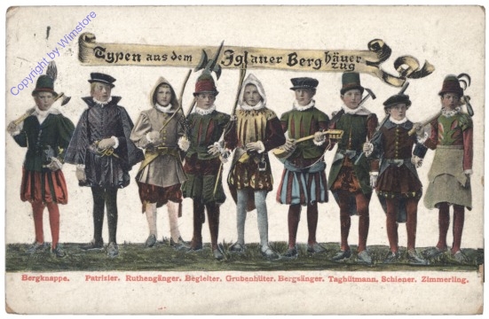 ak150244_1 Jihlava (Iglau), Typen aus dem Iglauer Berghäuerzug