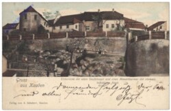 Kadan (Kaaden), Überreste der alten Stadtmauer und eines Mauerthurmes