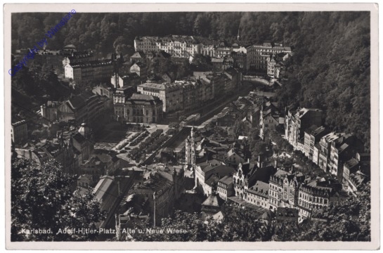 Karlovy Vary (Karlsbad), Adolf-Hitler-Platz, Alte u. neue Wiese