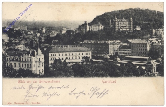 Karlovy Vary (Karlsbad), Blick von der Bellevuestrasse