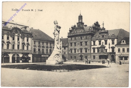 ak150436 Kolin, Pomnik M. J. Husi