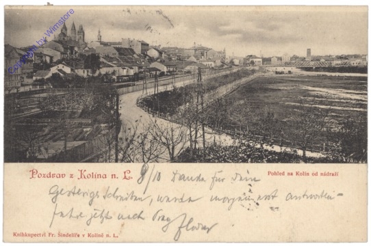 ak150445 Kolin, Pohled na Kolin od nadrazi