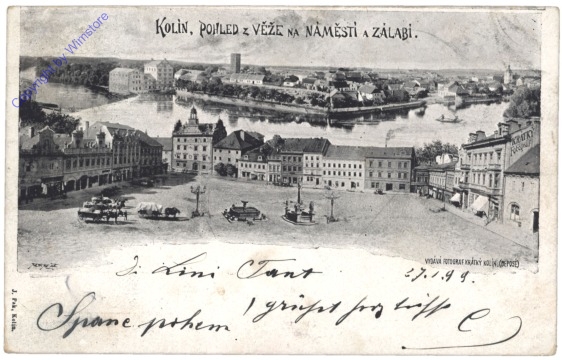 ak150560 Kolin, Pohled z Veze na Namesti a Zalabi