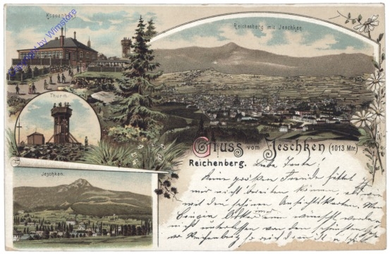 ak150713 Liberec (Reichenberg), Gruss vom Jeschken