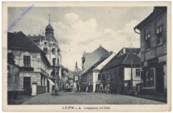 ak150724 Lipa (Leipa), Langegasse mit Cafe