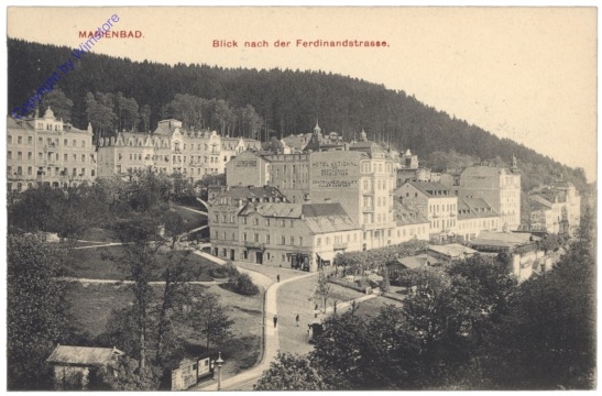 Marianske Lazne (Marienbad), Blick nach der Ferdinandstrasse