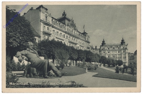 Marianske Lazne (Marienbad), Goetheplatz mit Goethedenkmal