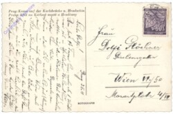 Praha (Prag), Kreuz auf der Karlsbrücke u. Hradschin