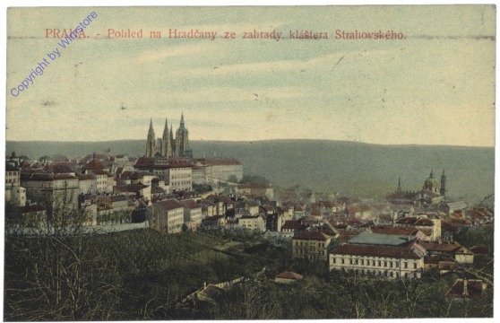 Praha (Prag), Polrled na Hradcany ze zahrady klastera Strahovskeho
