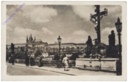 Praha (Prag), Kreuz auf der Karlsbrücke