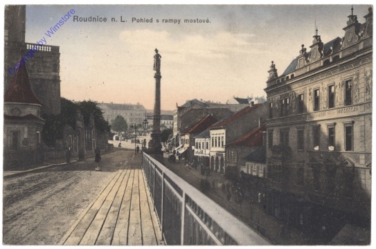 Roudnice n. Labem (Roudnitze a.d. Elbe), Pohled s rampy mostove