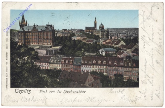 Teplice (Teplitz - Schönau), Blick von der Stefanshöhe