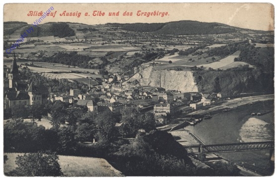 Usti nad Labem (Aussig), Blick auf Aussig und das Erzgebirge