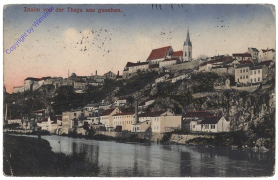 Znojmo (Znaim), von der Thaya aus gesehen