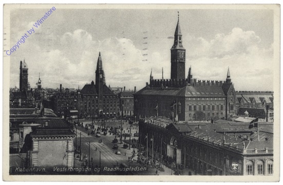 Kopenhagen, Vesterbrogade og Raadhuspladsen