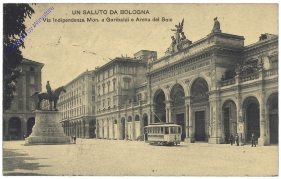 ak153283 Bologna, Via Indipendenza Mon. a Garibaldi e Arena del Sole