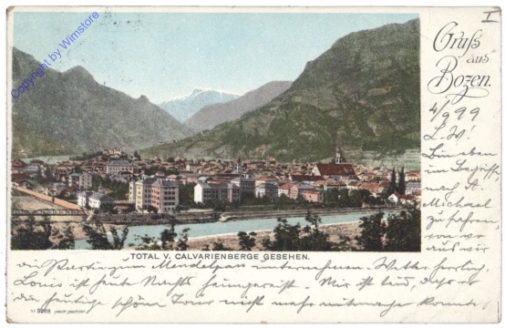 ak153319 Bolzano (Bozen), Total v. Calvarienberge gesehen